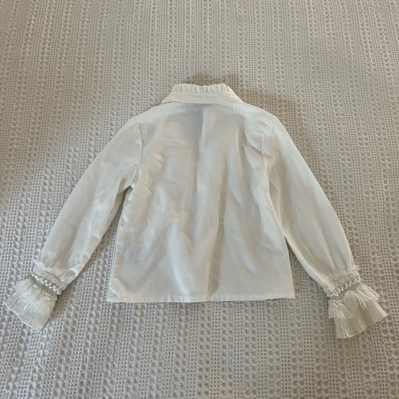 LIKE NEW!! Piccola Speranza 2t girls white detailed blouse with bow! - Picture 2 of 4